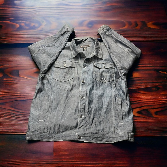 Knockout Jeans Los Angeles Mens Light Blue Denim Jacket Size XXXL Hip Hop Y2K - Picture 14 of 14